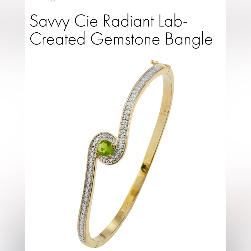 Savvy Cie NEW Radiant Lab-Created Gemstone Bangle